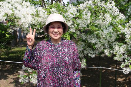 花見　なんじゃもんじゃ　お出かけレク　岡湊神社　いきいきデイサービスセンター南　いきいき南