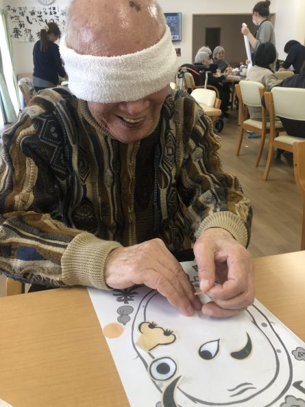 北九州市・若松区・青葉台西・令和2年・介護・デイサービス・個別・生活リハ・福笑い・ねずみ年