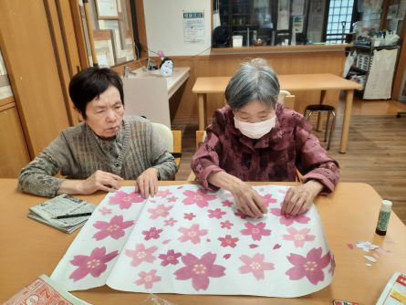 3月の壁画作成。【桜】